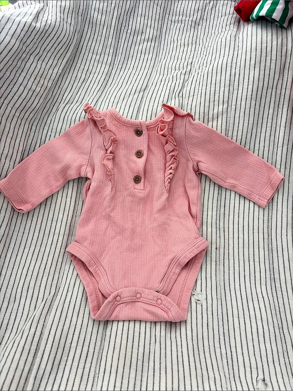 little me Pink Ruffle Bodysuit Baby 3M